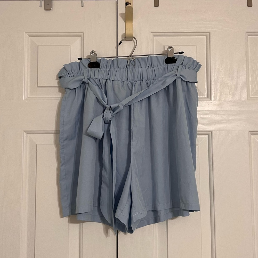 Blue Paper Bag Shorts